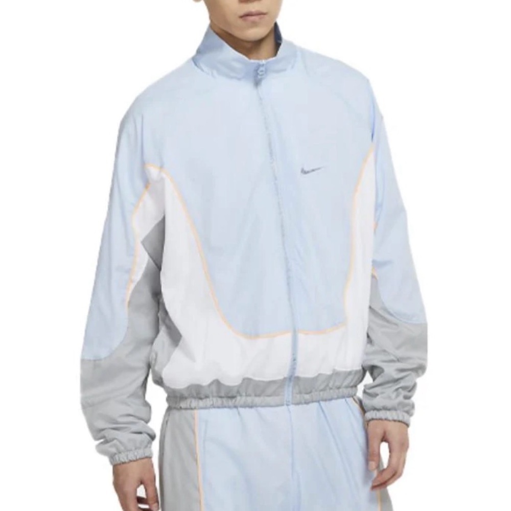 NIKE Throwback Men's Basketball Track Jacket Blue Size XL Tall